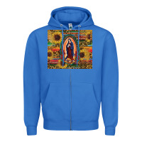 True Royal sunflower serape lady of guadalupe Zipper Hoodie - RanaPortraitStore