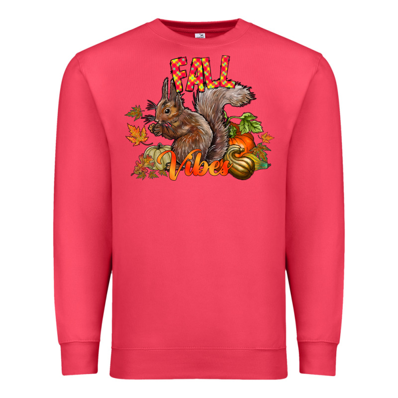 Fall Vibes Squirrel Premium Sweatshirt by CowhideDigitalArt | Teevron