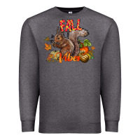 Charcoal Heather Fall Vibes Squirrel Premium Sweatshirt - CowhideDigitalArt