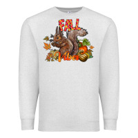Oatmeal Heather Fall Vibes Squirrel Premium Sweatshirt - CowhideDigitalArt