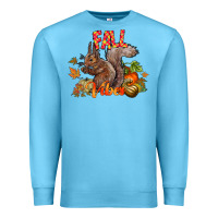 Ocean Blue Fall Vibes Squirrel Premium Sweatshirt - CowhideDigitalArt