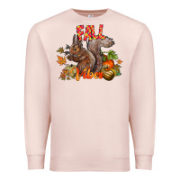 Pale Pink Fall Vibes Squirrel Premium Sweatshirt - CowhideDigitalArt