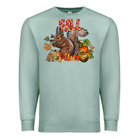 Seafoam Fall Vibes Squirrel Premium Sweatshirt - CowhideDigitalArt