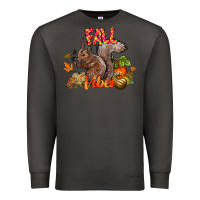 Smoke Fall Vibes Squirrel Premium Sweatshirt - CowhideDigitalArt