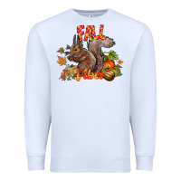 White Fall Vibes Squirrel Premium Sweatshirt - CowhideDigitalArt