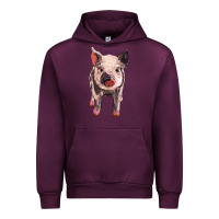 Mauve Wine pig Urban Hoodie - BarkalooDesign