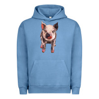 Pigment Pebble Blue pig Urban Hoodie - BarkalooDesign
