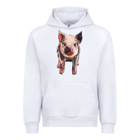 White pig Urban Hoodie - BarkalooDesign