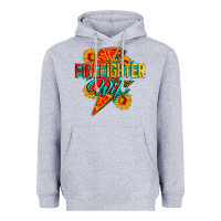 Heather Grey firefighter wife with lightning bolt Heavyweight Hoodie - Zillion Design Studio