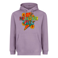 Lavender firefighter wife with lightning bolt Heavyweight Hoodie - Zillion Design Studio