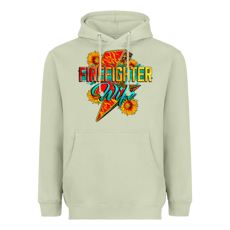 Firefighter Wife With Lightning Bolt Heavyweight Hoodie by Zillion Design Studio | Teevron