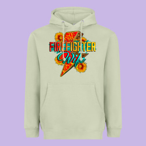 Firefighter Wife With Lightning Bolt Heavyweight Hoodie Designed By Zillion Design Studio