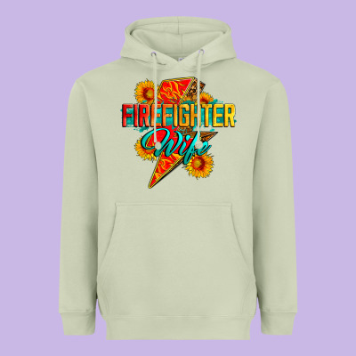 Firefighter Wife With Lightning Bolt Heavyweight Hoodie Designed By Zillion Design Studio