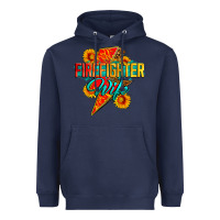 Navy firefighter wife with lightning bolt Heavyweight Hoodie - Zillion Design Studio