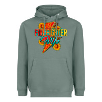 Sage firefighter wife with lightning bolt Heavyweight Hoodie - Zillion Design Studio