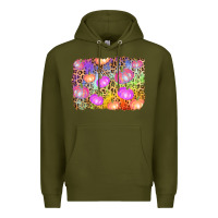 Army Green colourful pumpkin background Premium Hoodie - AdoDesignShop