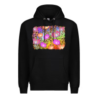 Black colourful pumpkin background Premium Hoodie - AdoDesignShop