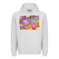 Dove Grey colourful pumpkin background Premium Hoodie - AdoDesignShop