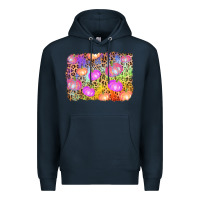 Navy colourful pumpkin background Premium Hoodie - AdoDesignShop