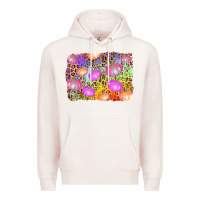 Pale Pink colourful pumpkin background Premium Hoodie - AdoDesignShop
