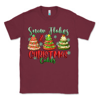Burgundy snow flakes and christmas cakes Classic Tee - FaDigitalArtStudio