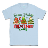 Dusty Blue snow flakes and christmas cakes Classic Tee - FaDigitalArtStudio