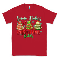 Red snow flakes and christmas cakes Classic Tee - FaDigitalArtStudio