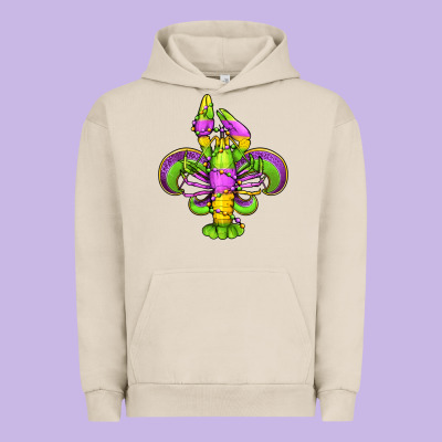 Mardi Gras Crawfish Fleur De Lis Urban Hoodie Designed By Jasminsmagicworld