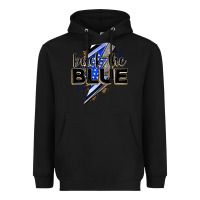 Black back the blue with lightning bolt Heavyweight Hoodie - Zillion Design Studio