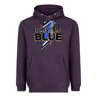 Plum back the blue with lightning bolt Heavyweight Hoodie - Zillion Design Studio