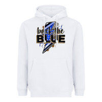 White back the blue with lightning bolt Heavyweight Hoodie - Zillion Design Studio
