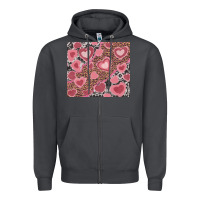 Smoke valentines day hearts with leopard and cowhide Zipper Hoodie - RanaPortraitStore