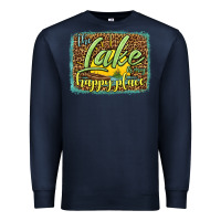 Navy the lake is my happy place Premium Sweatshirt - HRA Design Shop