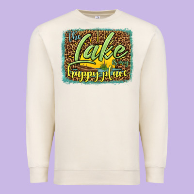 The Lake Is My Happy Place Premium Sweatshirt Designed By Hra Design Shop