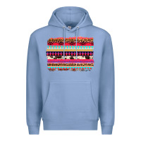 Colony Blue aztec western leopard cowhide background Premium Hoodie - AdoDesignShop