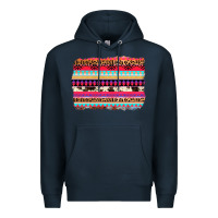Navy aztec western leopard cowhide background Premium Hoodie - AdoDesignShop