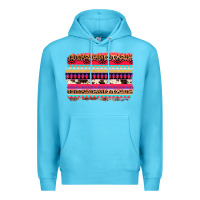 Ocean Blue aztec western leopard cowhide background Premium Hoodie - AdoDesignShop