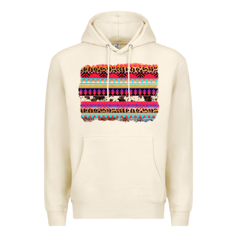 Aztec Western Leopard Cowhide Background Premium Hoodie by AdoDesignShop | Teevron