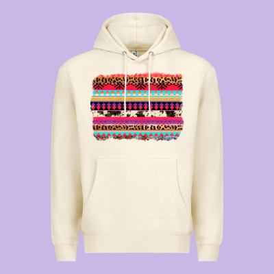 Aztec Western Leopard Cowhide Background Premium Hoodie Designed By Adodesignshop