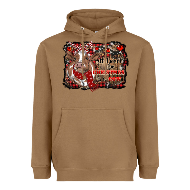All I Want For Christmas Is A Cow Cowhide Heavyweight Hoodie by RanaPortraitStore | Teevron