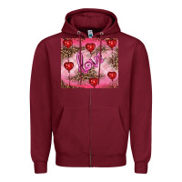 Burgundy valentines day love Zipper Hoodie - RanaPortraitStore