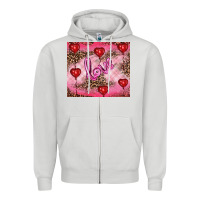 Dove Grey valentines day love Zipper Hoodie - RanaPortraitStore