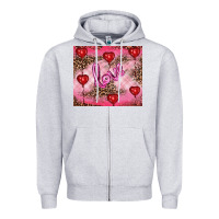 Heather Grey valentines day love Zipper Hoodie - RanaPortraitStore