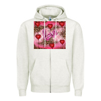 Oatmeal Heather valentines day love Zipper Hoodie - RanaPortraitStore