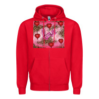 Red valentines day love Zipper Hoodie - RanaPortraitStore