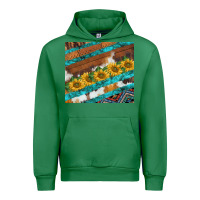 Emerald western aztec sunflowers turquoise cowhide Urban Hoodie - BarkalooDesign