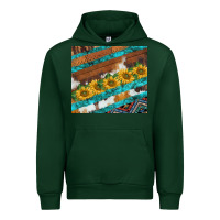 Forest Green western aztec sunflowers turquoise cowhide Urban Hoodie - BarkalooDesign