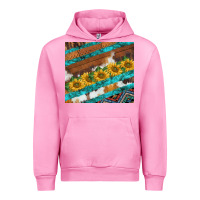 Fuchsia Pink western aztec sunflowers turquoise cowhide Urban Hoodie - BarkalooDesign