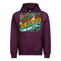 Mauve Wine western aztec sunflowers turquoise cowhide Urban Hoodie - BarkalooDesign