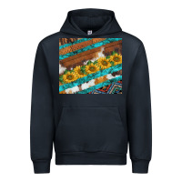 Navy western aztec sunflowers turquoise cowhide Urban Hoodie - BarkalooDesign